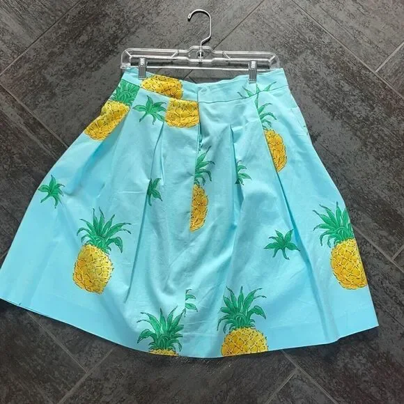 Talbots Skirt Turquoise blue Pineapple Skirt - Picture 3 of 8